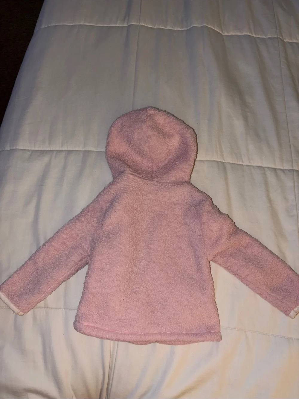 Old Navy Pink Fuzzy Hooded Jacket & Red Heart Hooded Sweatshirt Size 2T